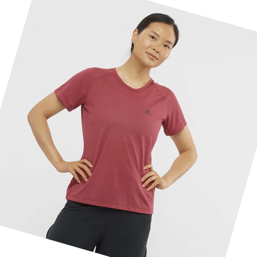 Camiseta Salomon CROSS REBEL Mujer Rojos | MX 2574BEX